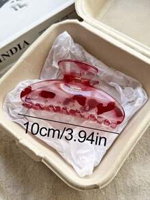 3件/1件 女款 10cm/3.94in 白色與紅色豹紋輕量塑膠髮夾，時尚百搭高級優雅極簡純色髮爪，適合日常穿著、外出、休閒、派對、通勤、海灘、度假、紮髮、馬尾、盤髮、洗臉、沐浴、化妝、搭配衣著，髮飾髮夾（字母標籤為單面且無特定含義，僅作裝飾） - 彩色 - 查看 2
