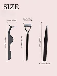 JINSHEE Eyelash Extension Tweezers Set, 3 Pieces Set Of Multifunctional Stainless Steel Tweezers, High-Precision And Durable Eyelash Tool, Multifunctional And Convenient Eyelash Extension Beauty Tool, Suitable For Various Scenarios - Black - View 7
