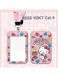 SANRIO 两件套，挂绳+卡套【正版授权】Hello Kitty校园照片夹，学生文具卡，编织挂绳公交卡，收纳盒钥匙扣，学生卡通保护套，交通卡，情侣透明长挂绳吊坠 - 多色 - 查看 22