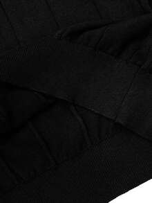 WAIT HIM 100% Cotton Men's Casual Spring/Summer Solid Color Knit Short Sleeve Top - Black - View 7