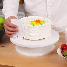 6 Pieces 11 Inch Cake Turntable Cake Stand With 2 Frosting Angled Spatulas 3 Frosting Spatulas Baking Accessories Tools - Multicolor - View 3