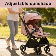 Lightweight Stroller, Portable Stroller, Ideal For Travel, Essential Baby Accessory, Breathable Mesh Fabric, One-Step Folding Stroller - Pink - View 11