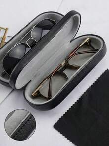 OBOVAY 2pcs/1pc Leather Double Layer Glasses Case, Dustproof & Waterproof, Suitable For Storing Glasses And Fashion Eyewear, Perfect For Daily Home Storage And Outdoor Commute, Back To School Essential - Multicolor - View 11