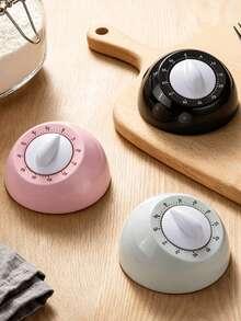 1pc 60-Minute Mechanical Kitchen Timer, Battery-Free Manual Cooking Countdown Timer With Large Clear Dial, Slanted Desktop Reminder, Suitable For Baking Learning - Multicolor - View 1