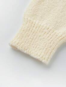 Korean Style Soft Knit Cardigan With Turn-Down Collar And Zipper, Loose Fit Versatile Minimalist Casual Sweater Jacket - Apricot - View 5