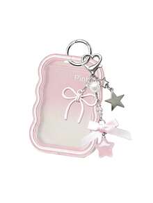Wavy Lace Transparent Acrylic Card Holder, Shiny Rhinestone Lanyard, Y2K Style, Ins Sweet Pendant Exquisite Bow Heart Resin Pink Star Bag Charm, Card Holder Accessories, Work ID Lanyard, DIY Card Storage Case, Fit Idol Photos, Self-Printed Cards, Campus Meal Cards, Access Cards, ID Cards, Work Passes And Subway Access Cards, Student, Fan Gift, Key Chain, Backpack Charm, Back To School Essential (Card Paper Not Included) - Multicolor - View 15
