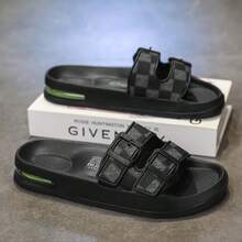 Men's Casual Slides, Comfortable One-Strap Round Toe Slippers, Fashionable Outdoor Beach Sandals For Summer - Black - View 6