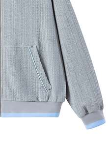 Jaket Berkerudung Ritsleting Warna Polos NBCT untuk Wanita, Tersedia Berbagai Pilihan Warna, Gaya Fungsional, Potongan Longgar, Jaket Olahraga Serbaguna untuk Aktivitas Luar Ruangan - Grey - View 5