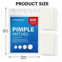 640PCS Round Face Patch Stickers, Multi Size Transparent Facial Sticker Set, S/M/L/XL Patch Collection, Ultra Thin Design Beauty Accessories For Daily Styling - Multicolor - View 2