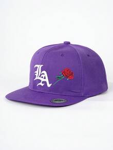 1件刺繡LA Rose平帽簷棒球帽，戶外可調節防曬休閒帽，適合春秋旅行、海灘度假，男士遮陽帽，Y2K風格青年帽 - 棒球帽 - 查看 15