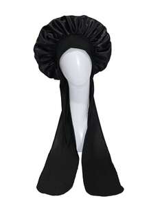 CONFLASS Women Jumbo Satin Sleep Bonnet With Extra Wide Long Ties, Ruffled Elastic Large Hair Wrap Cap For Braids Curly Hair Muslim Head Cover - Multicolor - View 18