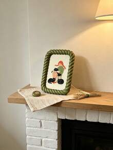 1pc Cute Twisted Rope Design Photo Frame, Minimalist Bohemian Style Desktop Photo Holder, Vintage Aesthetic Home Decor Bedroom Vanity Tabletop Ornament, Creative Twisted Edge Artwork Display Frame, Home Decoration & Holiday Gift - Twisted Picture Frame - View 6