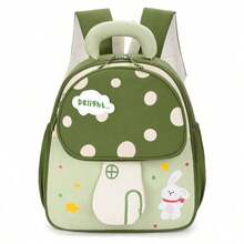 1pc Forest Fairy Tale Style Children's Backpack, Mushroom House & Rabbit Pattern Kindergarten School Bag For 3-5 Years Old Boys & Girls, Lightweight Double Shoulder Storage Bag - Multicolor - View 12
