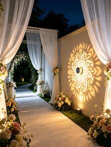1/2/4pcs Mandala Pattern Solar Projection Wall Light, LED Outdoor Solar Wall Light, Waterproof Landscape Decorative Light, Suitable For Garden, Lawn, Patio, Stairs, Birthday Party Atmosphere Decoration - Multicolor - View 4