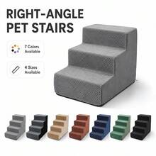 1pc Right Angle Pet Stairs, 3/4/5 Steps High Elasticity Sponge Climbing Ladder Suitable For Elderly And Disabled Pets To Get On Sofa And Bed, Non-Slip And Removable Washable - Multicolor - View 3