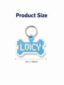 Ayotu 客製化骨頭造型寵物識別吊牌 Hama 珠風格 ID 標籤，名字 Perler 珠寵物吊飾，鑰匙圈裝飾，防丟背包吊飾，適合狗和貓，像素珠個性化狗狗吊飾鑰匙圈，送給愛狗人士的創意寵物主題小禮物 - 彩色 - 查看 8