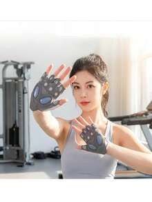 1 par de guantes de fitness antideslizantes de media dedo, guantes deportivos transpirables, guantes de entrenamiento de gimnasio unisex para ciclismo, levantamiento de pesas, yoga y entrenamiento de fitness - A - Ver 4