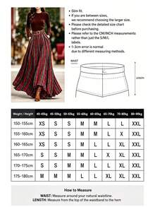 Pockets, Autumn/Winter Retro Plaid High-End Luxury Long Skirt, Commuting, Halloween, Christmas - Multicolor - View 6