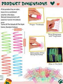 Spiral Spring Cat Toy, Mini Spiral Coil Spring Shape, Multicolor Glow In Dark Design, Stretchable High Rebound Interactive Bite & Bat Play, Indoor Bedroom Living Room Night Solo Play For Kitten Adult Cats, All Year Round Pet Daily Entertainment - Multicolor - View 6