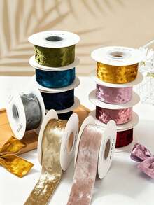 4.5m Velvet Ribbon, Suitable For Clothing, Hair Accessories, Bows, Holiday Gift Wrapping And More, Perfect For Christmas, Halloween, New Year And Other Holiday Decorations - Multicolor - View 5