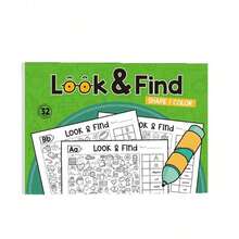 1pc 32-Page Toddler Interactive Coloring & Treasure Hunt Book, Includes Hidden Pictures, Handwriting Pages And Spot The Difference Pages, Enhances Memory, Color Recognition And Concentration, Children Educational Travel Game - Multicolor - View 7
