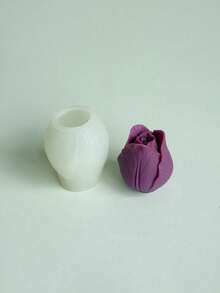 1件鬱金香矽膠模具－3D花卉樹脂蠟燭皂模，適用於翻模家居裝飾 - 多色 - 查看 12