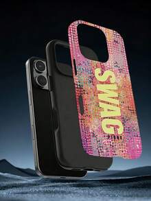 GIIPPA 1pc SWAG Letter Graffiti Pattern Design, Phone 17 Pro Max Phone Case, Compatible With Phone 16 Pro Max, 15 Pro Max, 14 Pro Max, Korean-Style High-End Fashionable And Fun Phone Case, Suitable For 11/12/13/14/15/16 Pro Max Plus, Elegant Design For Men And Women, Perfect Gift For Girlfriend On Christmas, Valentine's Day, Easter, Wedding Season And Birthday! - Multicolor 1 - View 6