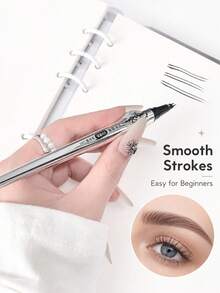 Single-Axis Waterproof Long-Lasting Smudge-Proof Dual-Component Liquid Eyebrow Pencil, Smooth Natural Color Application, Defined Strands, Suitable For Beginners To Create Realistic Wild Eyebrows - Multicolor - View 4