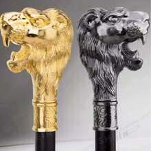 1pc Dual-Color Lion Scepter, 2-Section Detachable, Vintage Style, Fashionable And Elegant, High-End British Gentleman Walking Cane, Suitable For Daily Use, Festivals, Christmas, Halloween, Cosplay, Stage Performance, Props, School And Other Occasions - Multicolor - View 1