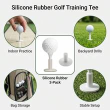 White Durable Golf Rubber Tee, High-Elasticity Silicone And Ox Tendon Material Anti-Slip Training Support For Golf Practice And Backyard Training - White - View 8