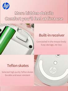 HP S1000 Plus Cute Quiet Wireless Mouse, 2.4GHz Portable USB Mouse, Plug And Play, Suitable For Computer Laptop, Perfect Holiday Gift. - View 7