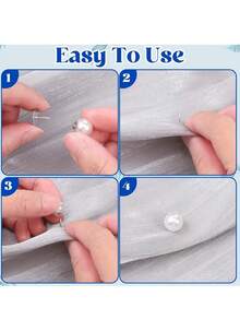 Faux Pearl Buttons, Unisex, No-Sew Design, Reusable (10mm), Detachable; Suitable For Shirts, Dresses, Sweaters, Suspenders, Skirt Clips And Other Clothing And Handmade Crafts, Also Suitable For Weddings And Other Occasions. - A - View 7