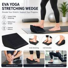 EVA Yoga Stretching Wedge Board Non-Slip EVA Yoga Fitness Slant Board Portable Calf Stretching Wedge For Ankle Flexibility Squat Support Fitness And Home Balance Training - Multicolor - View 9