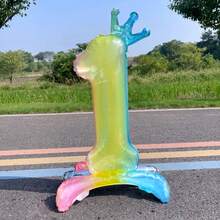 32 Inch Rainbow Gradient Self-Standing Number Balloons 0-9, Perfect Decoration For Birthday Parties, Anniversaries, Weddings, Christmas And Other Outdoor Occasions - Multicolor - View 15
