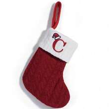 1pc Cute Letter Christmas Sock Decoration Creative Christmas Tree Hanging Ornament Woolen Knitted Socks Decor Prop - A - View 37