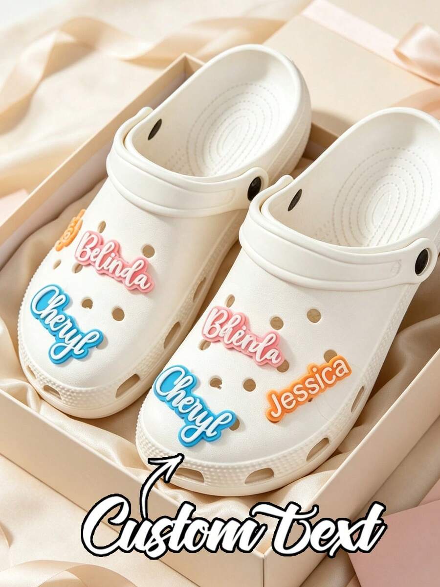 Personalized 3D Name Shoe Charms, Customizable Color And Name Shoe Decorations, Shoe Accessories, Letter Shoe Clips, Party Favors, Birthday Gifts - Multicolor - View 1