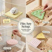 Hamster Ceramic Cooling Pad, Cute Cookie And Cheese Shaped Cooling Stone For Small Animals, Dwarf Hamster Cage Accessory, 12cm X 12cm / 15.8cm X 13.5cm - Multicolor - View 7