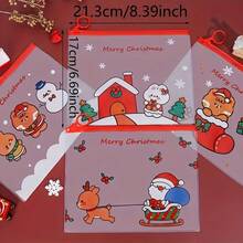 12/24pcs Christmas Cartoon PVC Zipper File Bags, Gift For Friends And Colleagues, Cute Transparent Stationery Storage Bags, Multi-Functional Gift - A - View 2