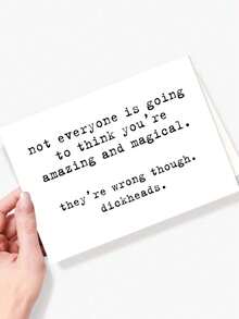 OBOVAY 1pc Funny Sarcastic Encouragement Card, Not Everyone Thinks You're Magical And Magical Humor Support Card, Rude But Polite Thank You Card With Envelope - A - View 7