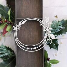 1pc Christmas Snowflake Round Frame Carbon Steel Scrapbooking Metal Cutting Template, For Making Paper Greeting Cards - Christmas - View 3