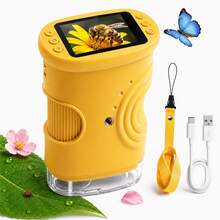 Brinquedo Microscópio Digital Infantil Portátil Zomm 1000x - Amarelo - Visão 11