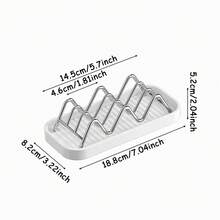 Wavy Soap Dish Drain Rack, Bathroom Soap Holder Drain Rack, Stainless Steel Kitchen Drain Rack, Countertop Sponge Cleaning Cloth Drain Rack (Next To Sink), Quick Draining, Keeps Countertop Dry, Stable Placement For Sponges - Multicolor - View 8