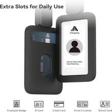 ID Card Lanyard, Silicone ID Card Holder Business Card Protective Case, With Retractable Cord, Quick Release Buckle, 2 Card Slots, Suitable For Office Staff, Teachers, Employees, Cruise Black - Silicone Card Sleeve - View 4
