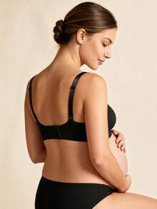 Hart & Haze 3pcs Maternity Nursing Bra, Easy Open Breastfeeding Comfortable Bralette, Black/Coffee/Light Skin Colors - Multicolor - View 3