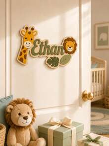 Custom Name Door Sign, Personalized Room Decor, Customized Wooden Plaque, Customizable Christmas Gift For Bedroom Wall, Kids Room Decor, Boy, Girl - Style B - View 2