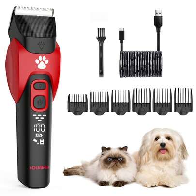 Hatteker 1pc High Power Pet Grooming Clipper, Large Pet Hair Trimmer, USB Rechargeable Electric Shaver For Home Use, Cat And Dog Hair Clipper