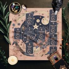 1 buah Kain Altar Tarot dengan Susunan 10 Kartu, Taplak Meja Pembacaan Tarot Astrologi Bunga Bulan, Dekorasi Ramalan Sihir, Alas Tarot - MultiWarna - View 1