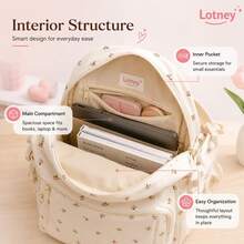 (Embroidered Custom) Striped Backpack Large Capacity Lightweight Casual School Bag For Students, INS Style - Multicolor - View 9