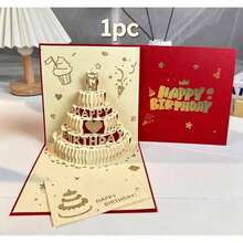 2026 New 3D Birthday Card, Perfect Gift For Friends. 3D Colorful Birthday Greeting Card With Cake Candle Design, Minimalist Birthday Card. Creative High-End Folding Sensory Birthday Party Gift - View 6