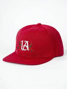 1件刺繡LA玫瑰平帽簷棒球帽，個性化字母刺繡棒球帽，街頭時尚五片帽，戶外防曬休閒帽，春秋冬旅行海灘度假 - 棒球帽 - 查看 15